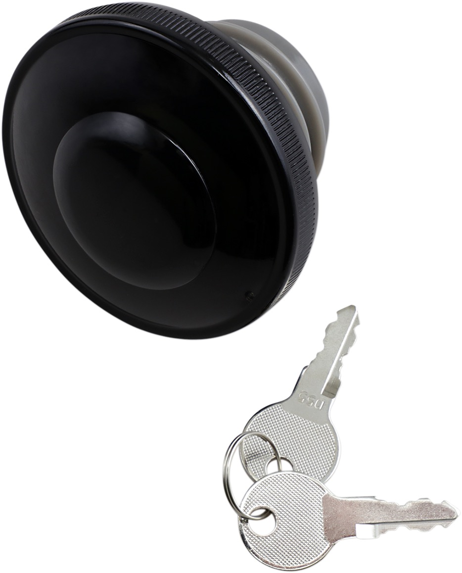 DRAG SPECIALTIES 03-0320AB-A Screw-In Locking Gas Cap - Vented - Gloss Black